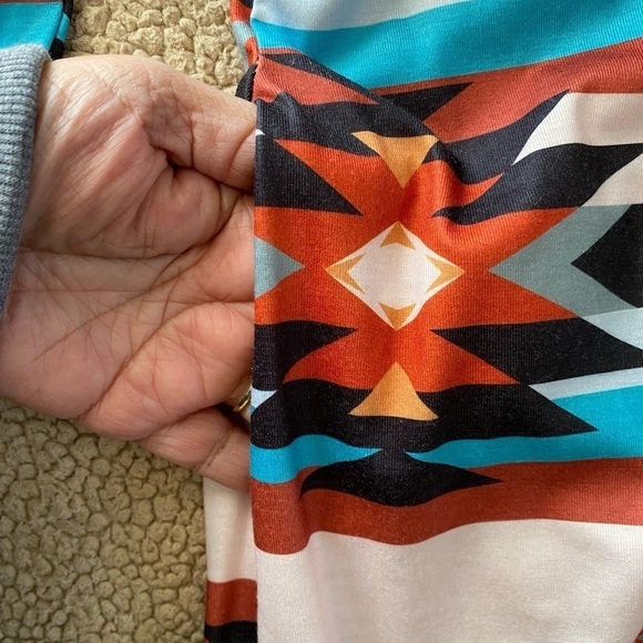 Aztec Geometric Western Cowgirlcore V-Neck Print Cardigan Duster, Large- Xl - Picture 6 of 9